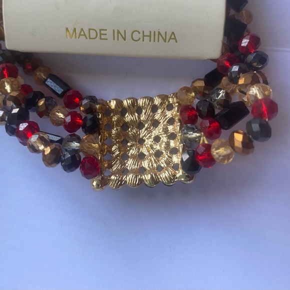 Beaded rhinestone stretch bracelet - Picture 4 of 7